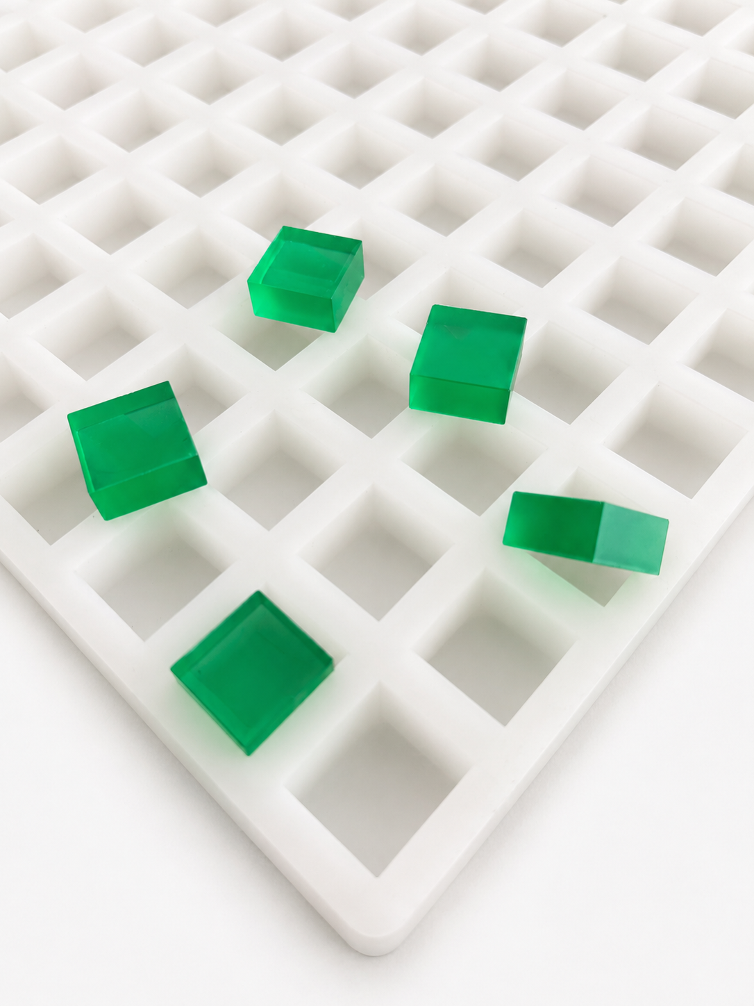 1.5mL square silicone gummy mold with 432 cavities shown close up