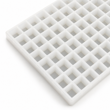 2.5mL square gummy mold with 216 cavities angled view