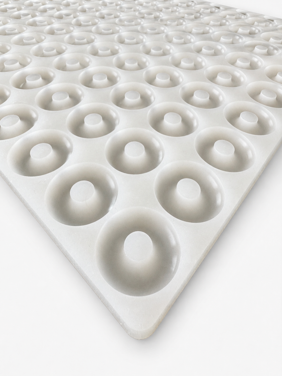 3.4mL peach ring gummy mold with 108 cavities angled view