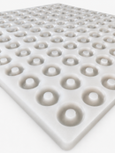 Close-up of 3.4mL peach ring gummy mold cavities