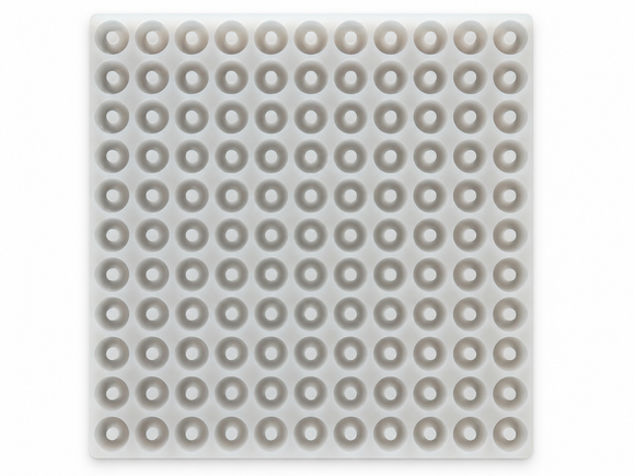 Commercial silicone peach ring gummy mold landscape top view
