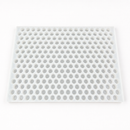 Angled full view of an empty 3mL gumdrop gummy mold with 262 cavities on a white background