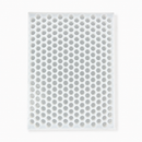 Full vertical top view of an empty 3mL gumdrop gummy mold with 262 cavities on a white background