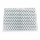 Full top view of a 3mL hexagon gem gummy mold with 263 cavities on a white background