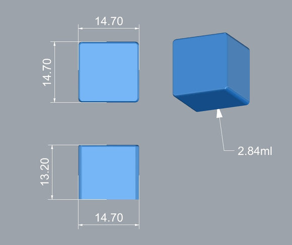 2.84mL cube silicone gummy mold for commercial production