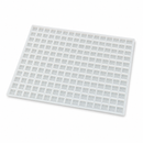 Elevated angle view of 6mL brick silicone gummy mold with 204 cavities