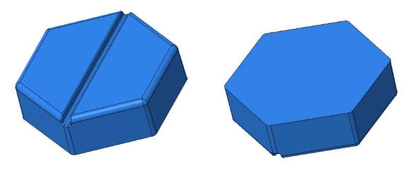 Alternate view of 4.6mL blank hexagon breaker silicone mold with 117 cavities
