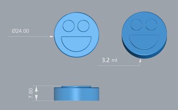 3.2mL smiley face gummy mold with 192 cavities