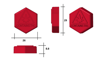 Top view of 4.6mL hexagon silicone gummy mold with 110 cavities