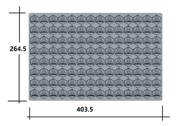 Detailed view of commercial 4.6mL hexagon gummy mold cavities